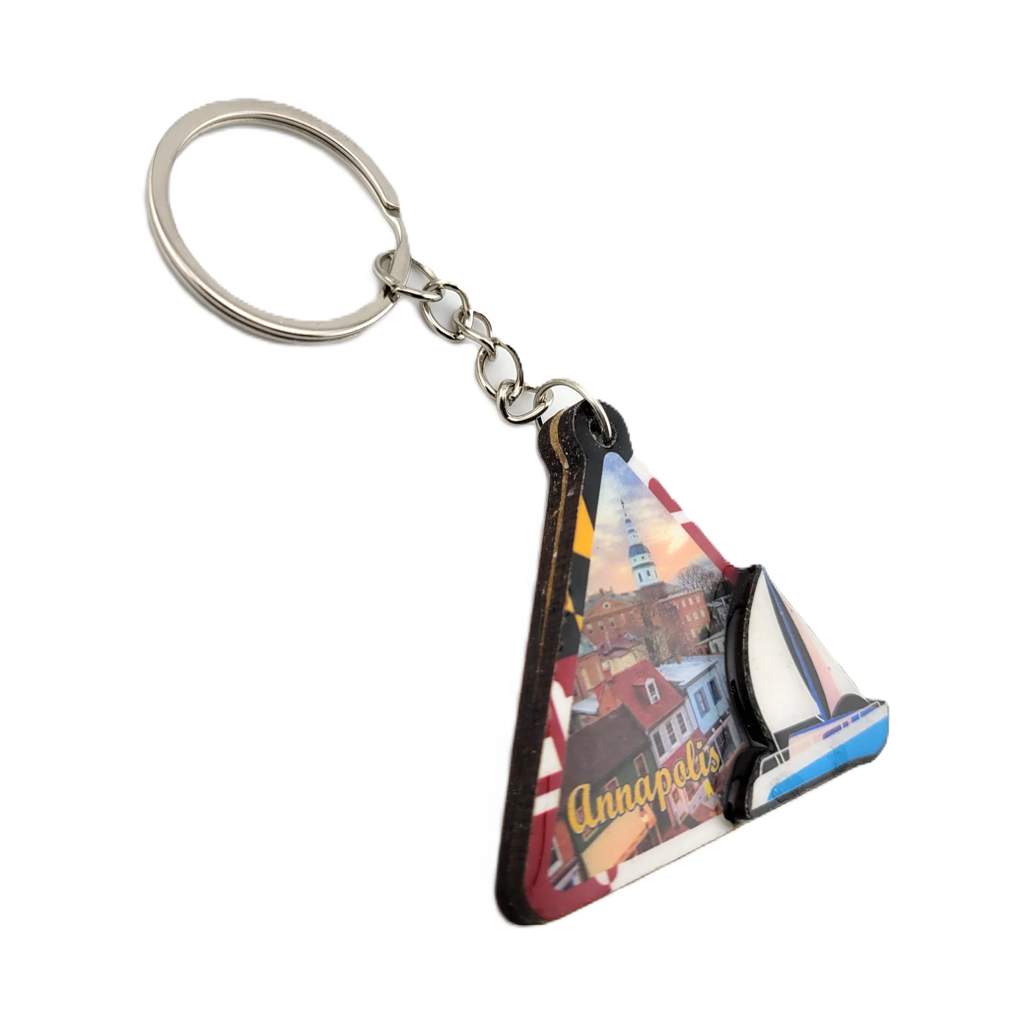 Annapolis Sailboat Triangle Key Ring - Image 2