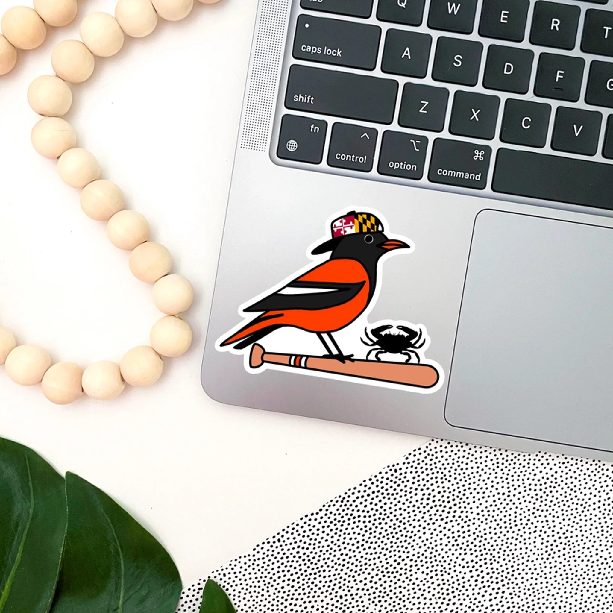 Baltimore Oriole and Crab Die Cut Vinyl Sticker - Image 2
