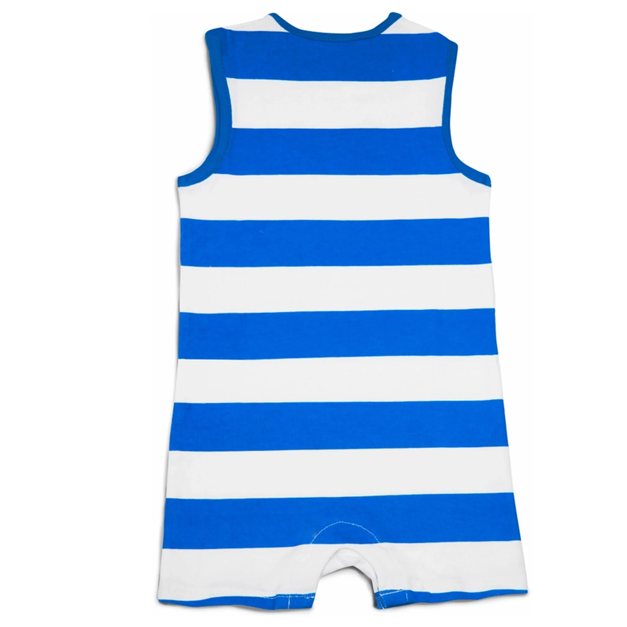 Beach Baby Crab Blue & White Stripes Sleeveless Baby Romper - Image 3