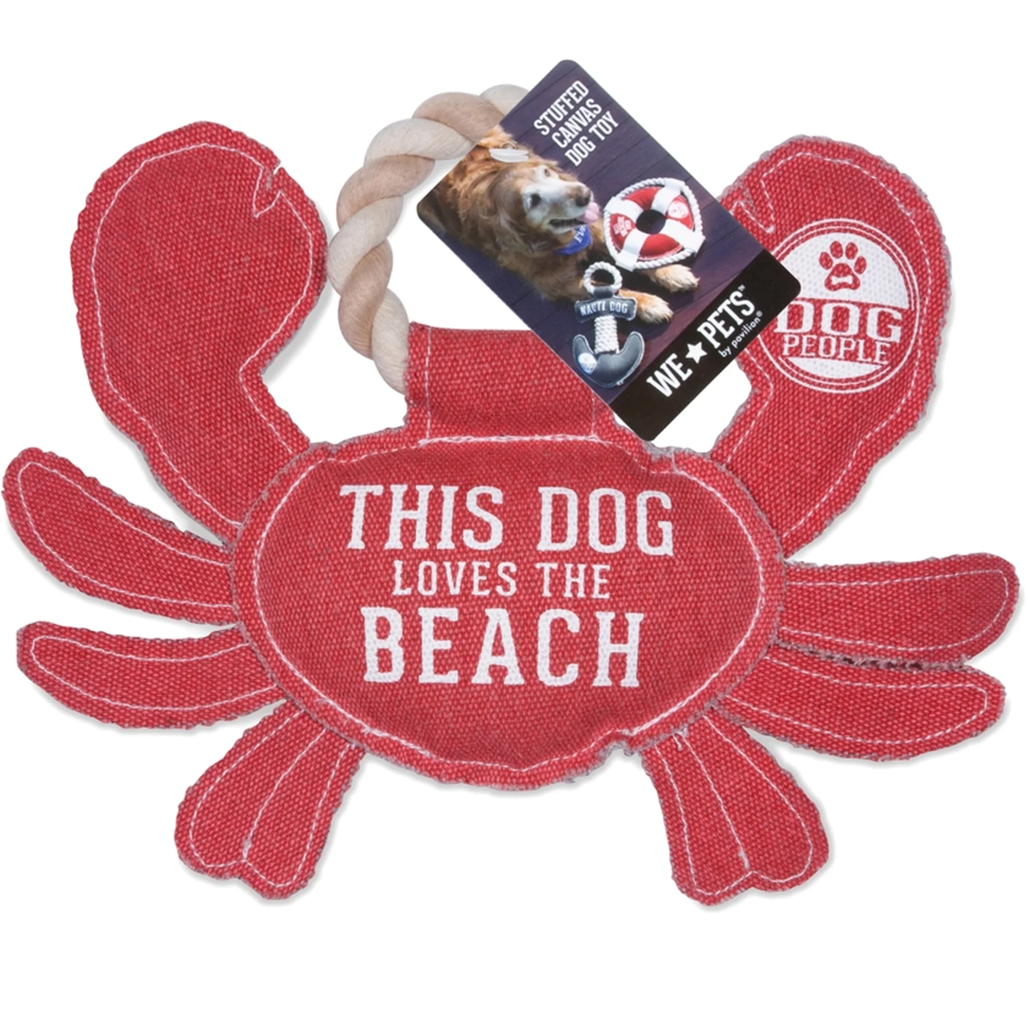 Beach Dog Red Crab Canvas Dog Toy - Image 5