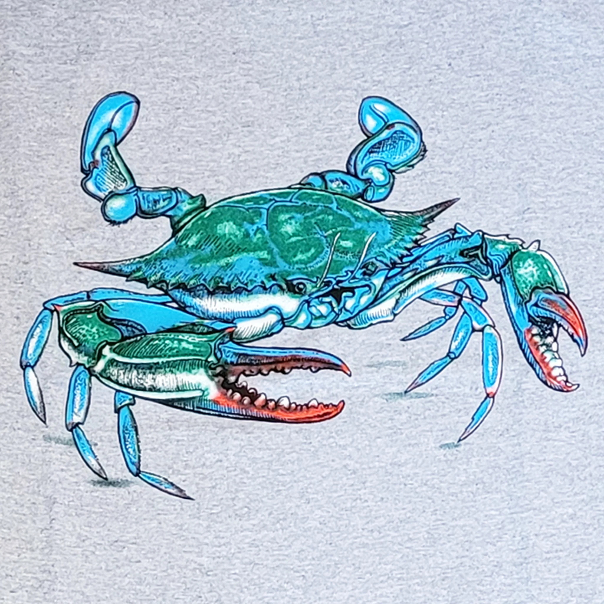 Chesapeake Bay Blue Crab Two Sided Gray Hoodie - Image 3