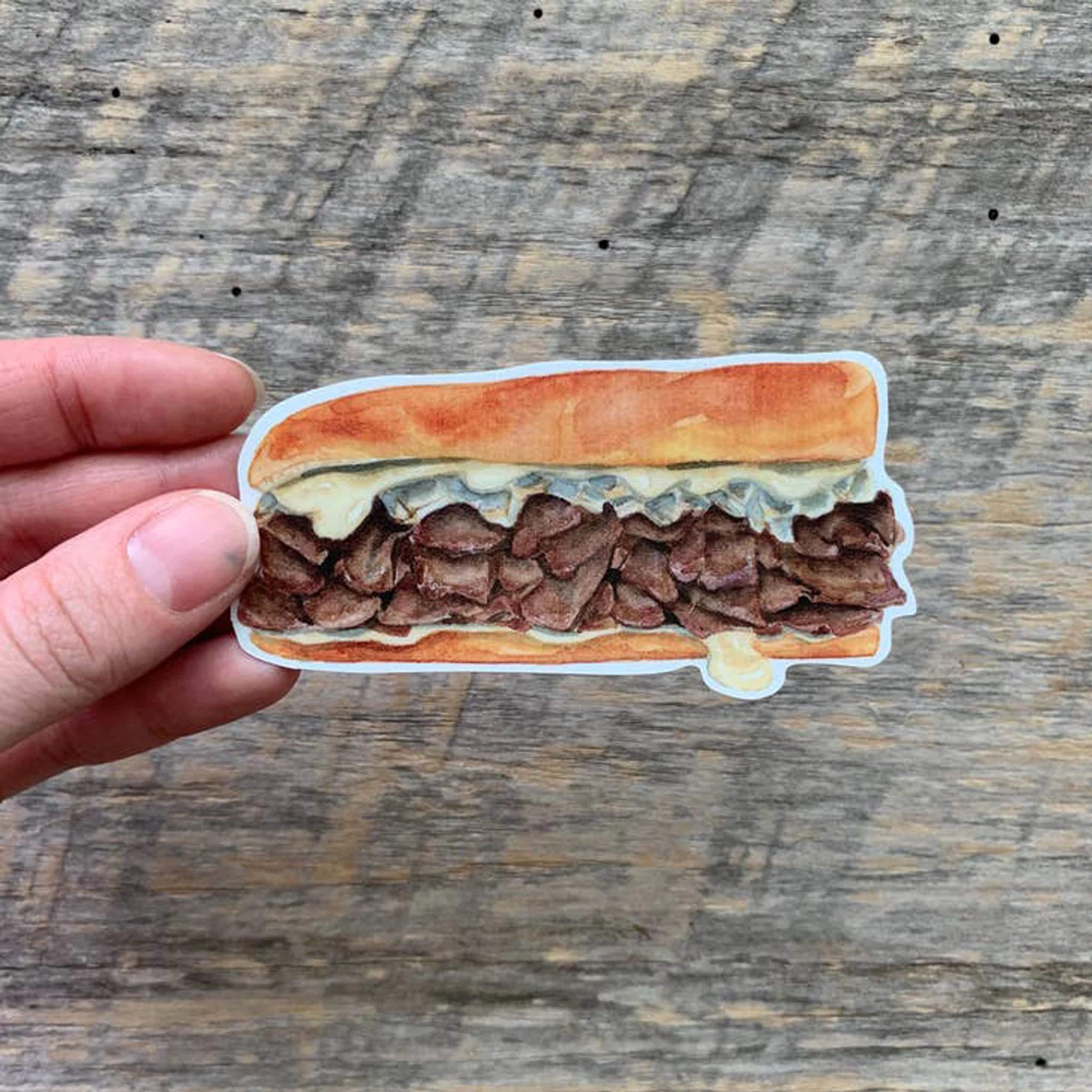 Cheese Steak Sub Die Cut Vinyl Sticker - Image 2