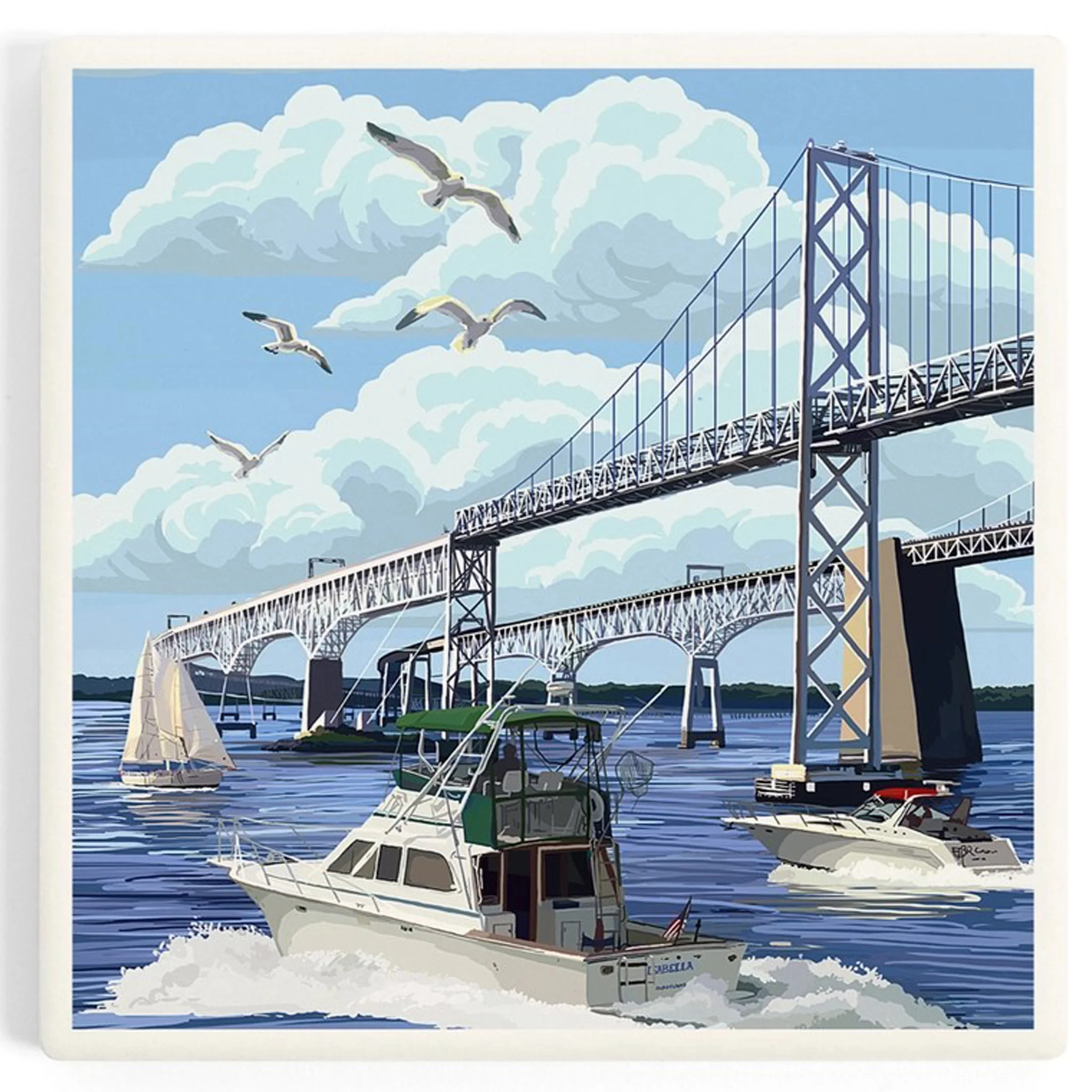 Chesapeake Bay Bridge Ceramic Drink Coaster