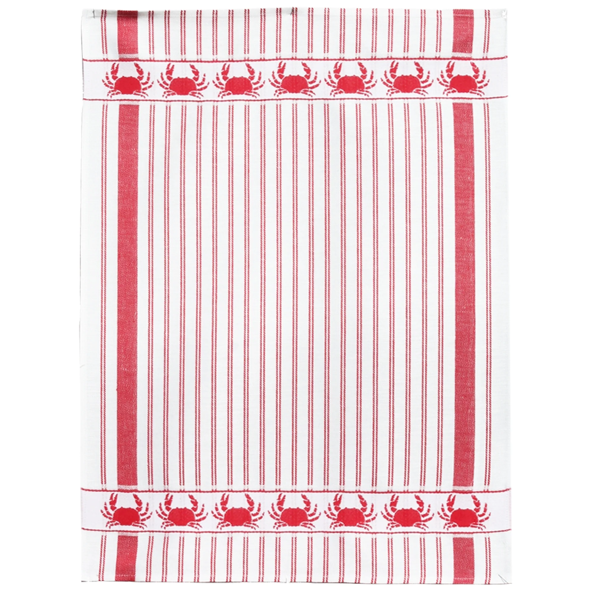 Crab Linen Blend Kitchen Towel - Blue or Red - Image 3