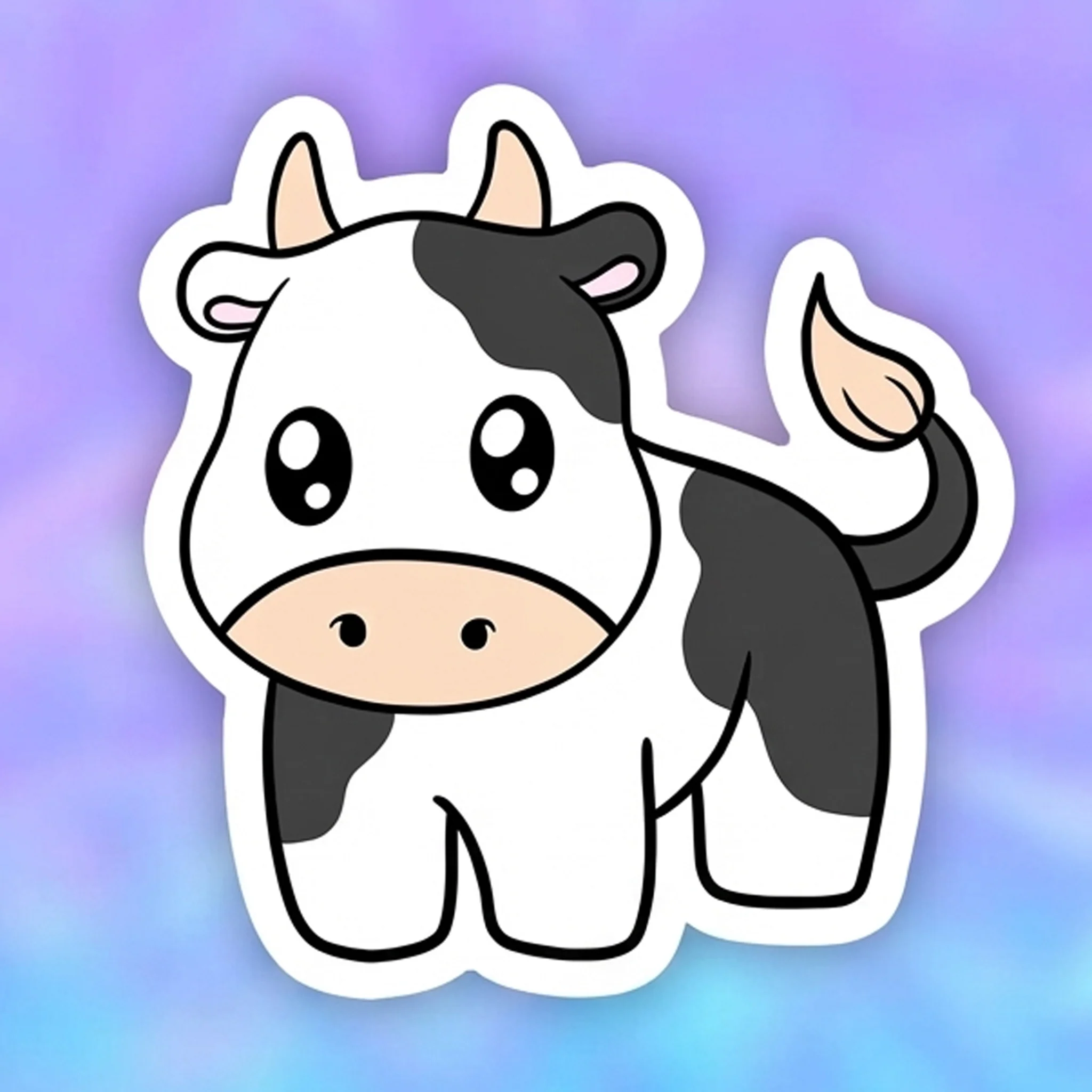 Cute Cow Vinyl Sticker - Image 2