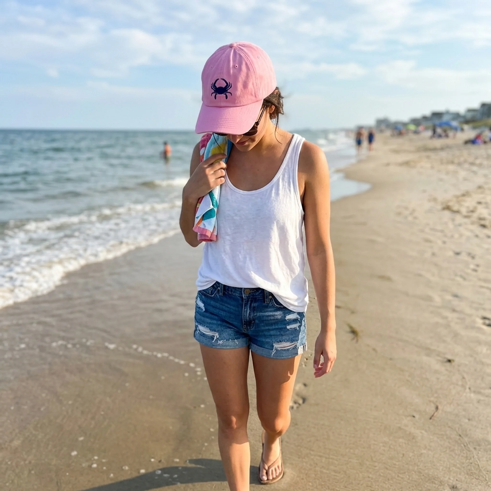 Embroidered Blue Crab Baseball Hat - Assorted Colors - Image 2