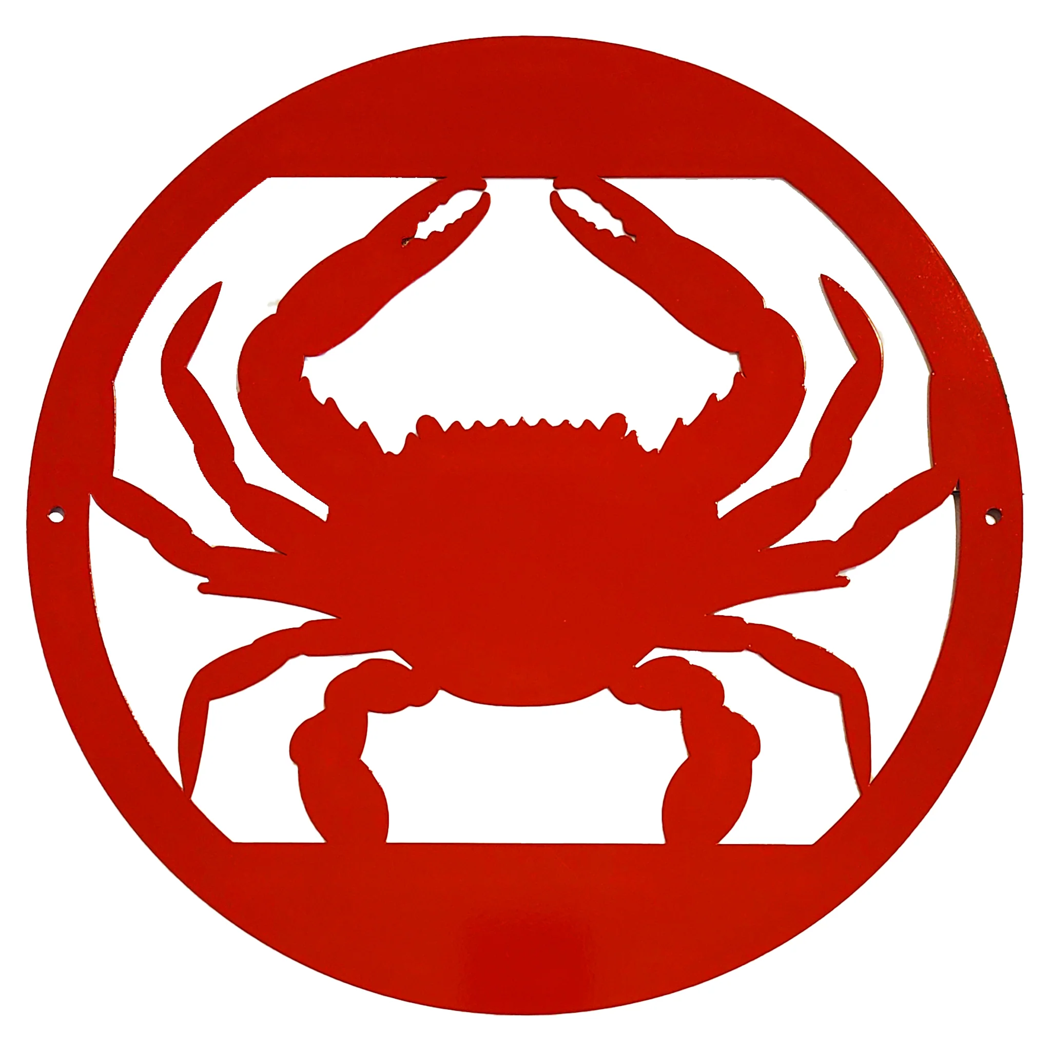 Laser Cut Crab Steel Circle Wall Art