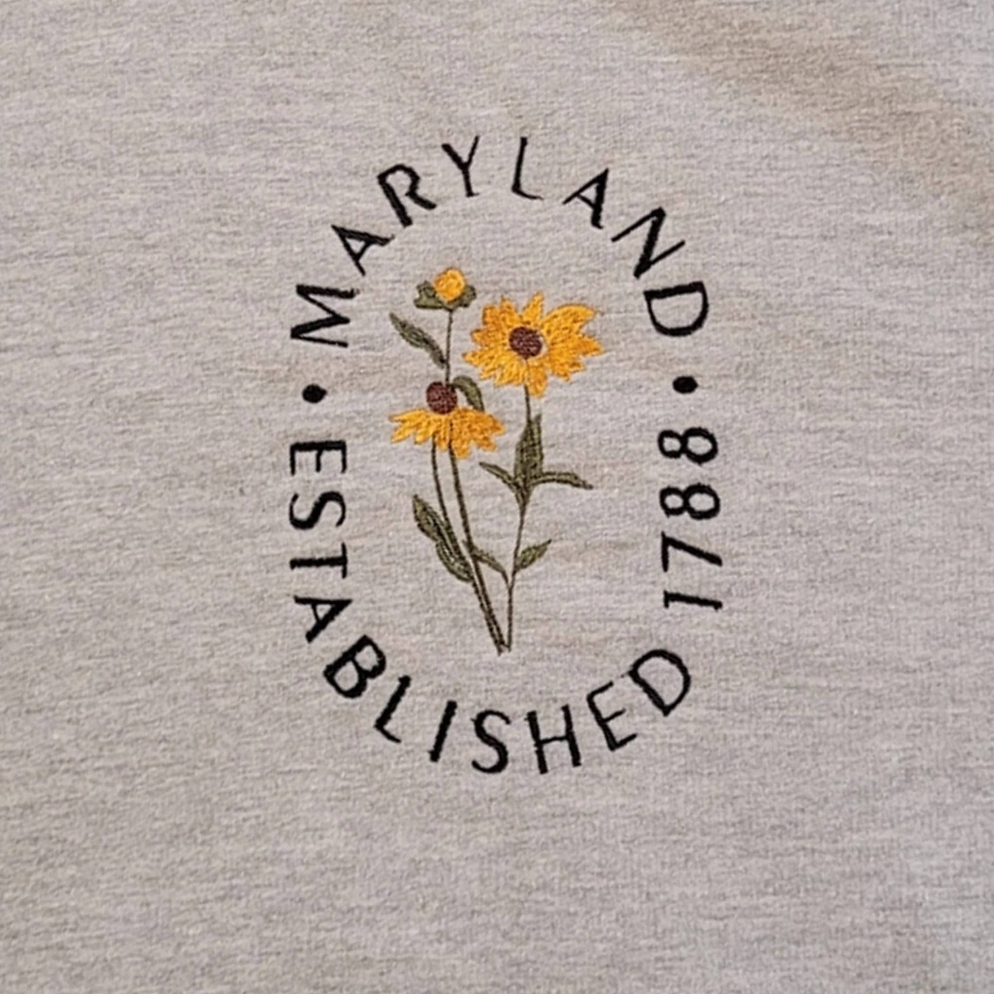 Maryland Black Eyed Susan Embroidered Sweatshirt - Image 3