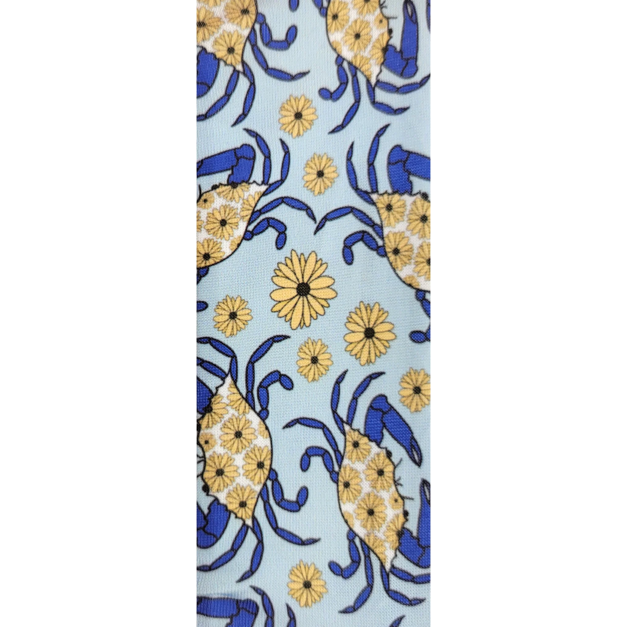 Maryland Blue Crab and Flowers Hair Scrunchie - Image 3