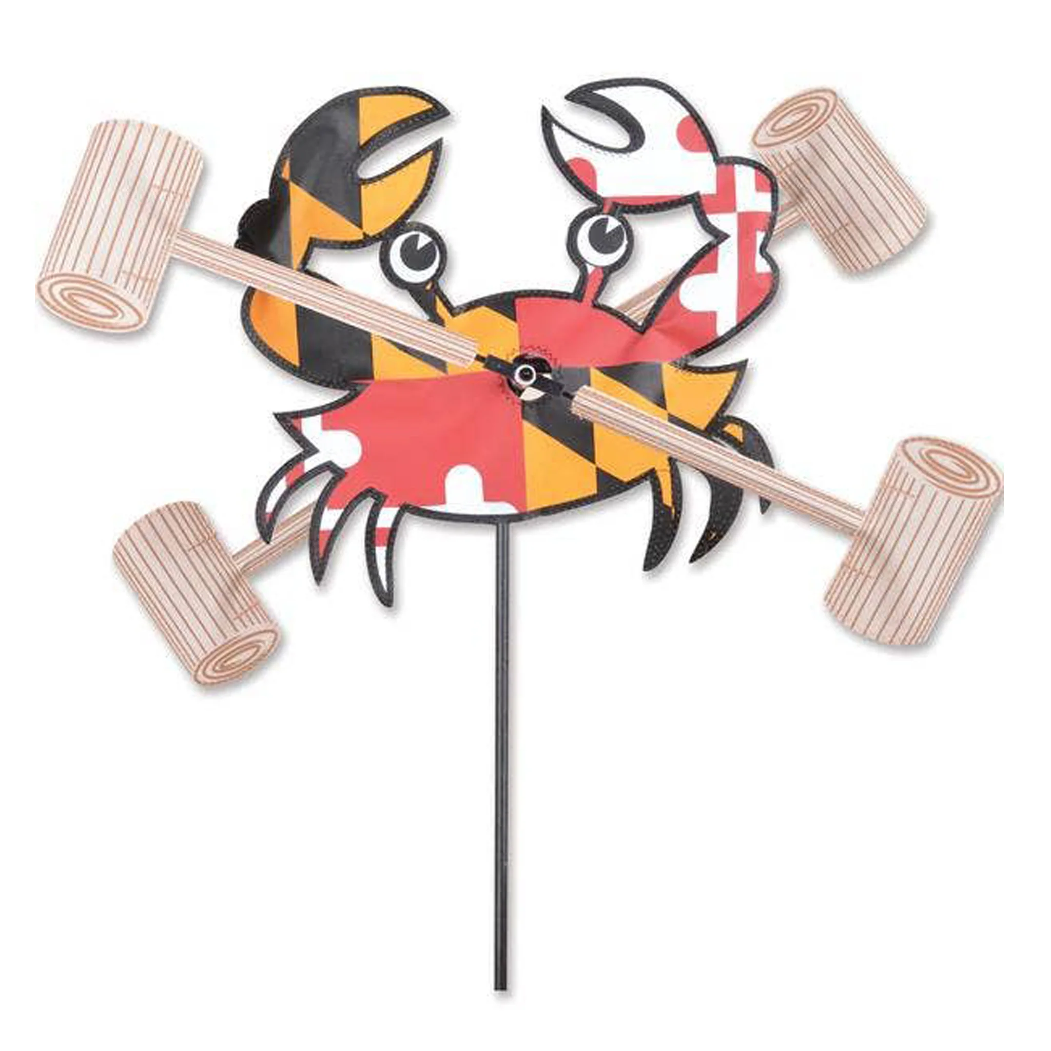 Maryland Flag Crab and Mallets 12" WhirliGig Wind Spinner