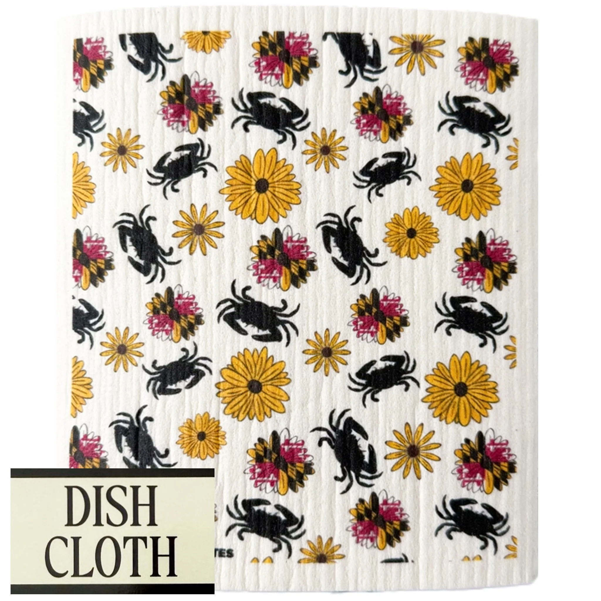 Maryland Flower and Crab Swedish Dish Cloth