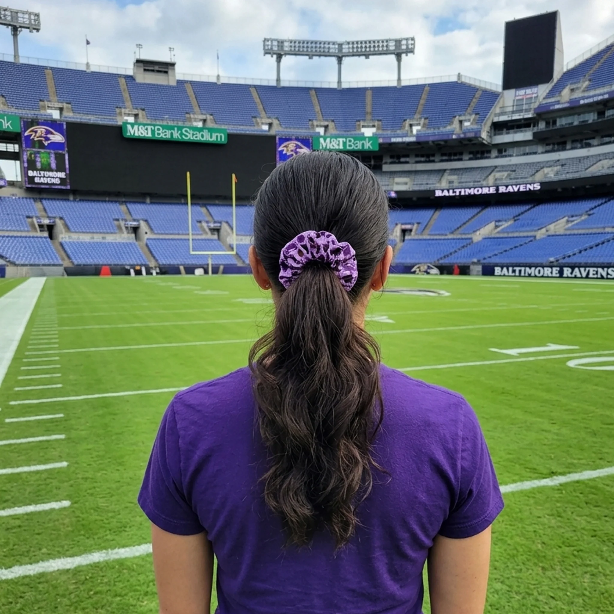 Maryland Raven, Crabs and Football Hair Scrunchie - Image 2