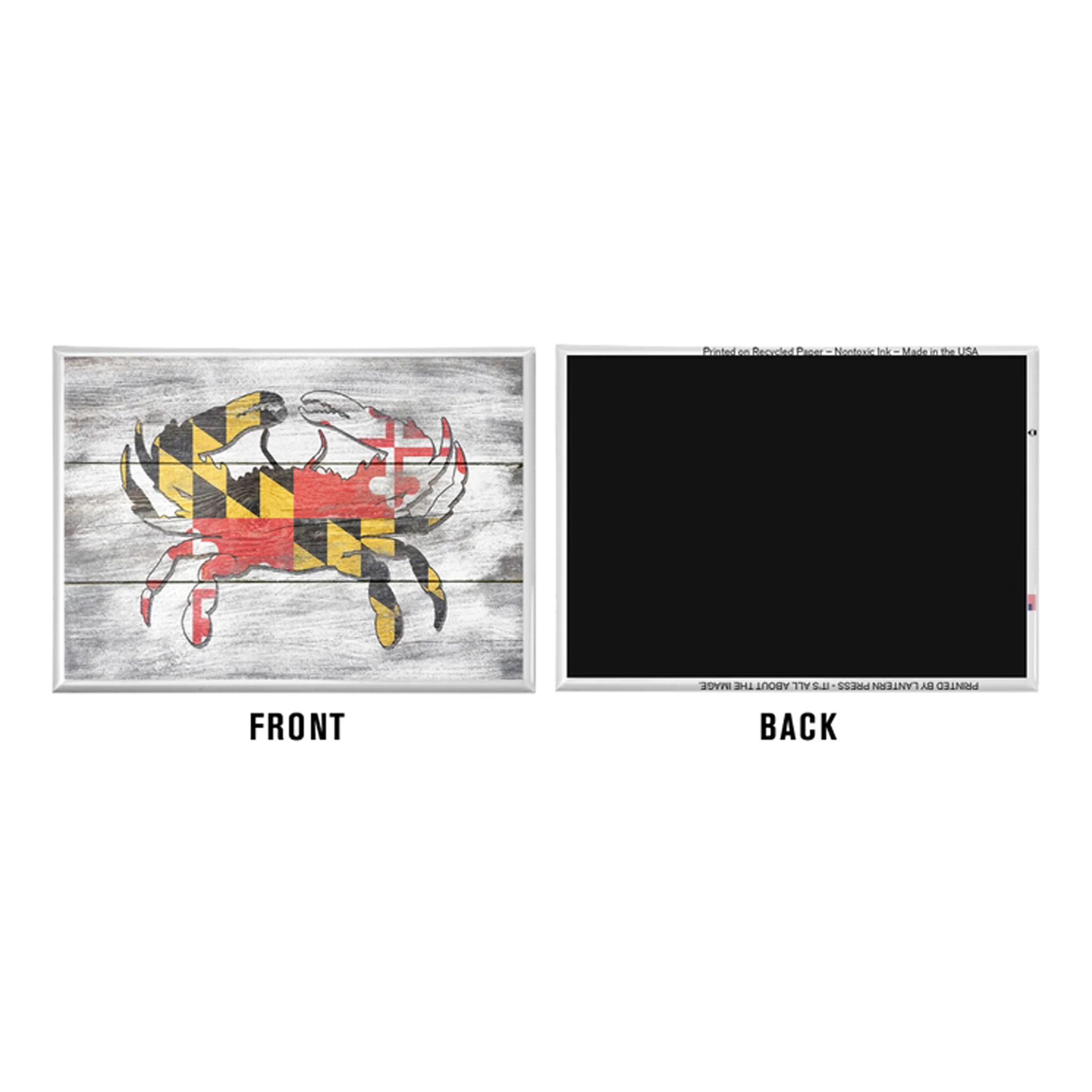Maryland Rustic Flag Crab Rectangular Magnet - Image 2