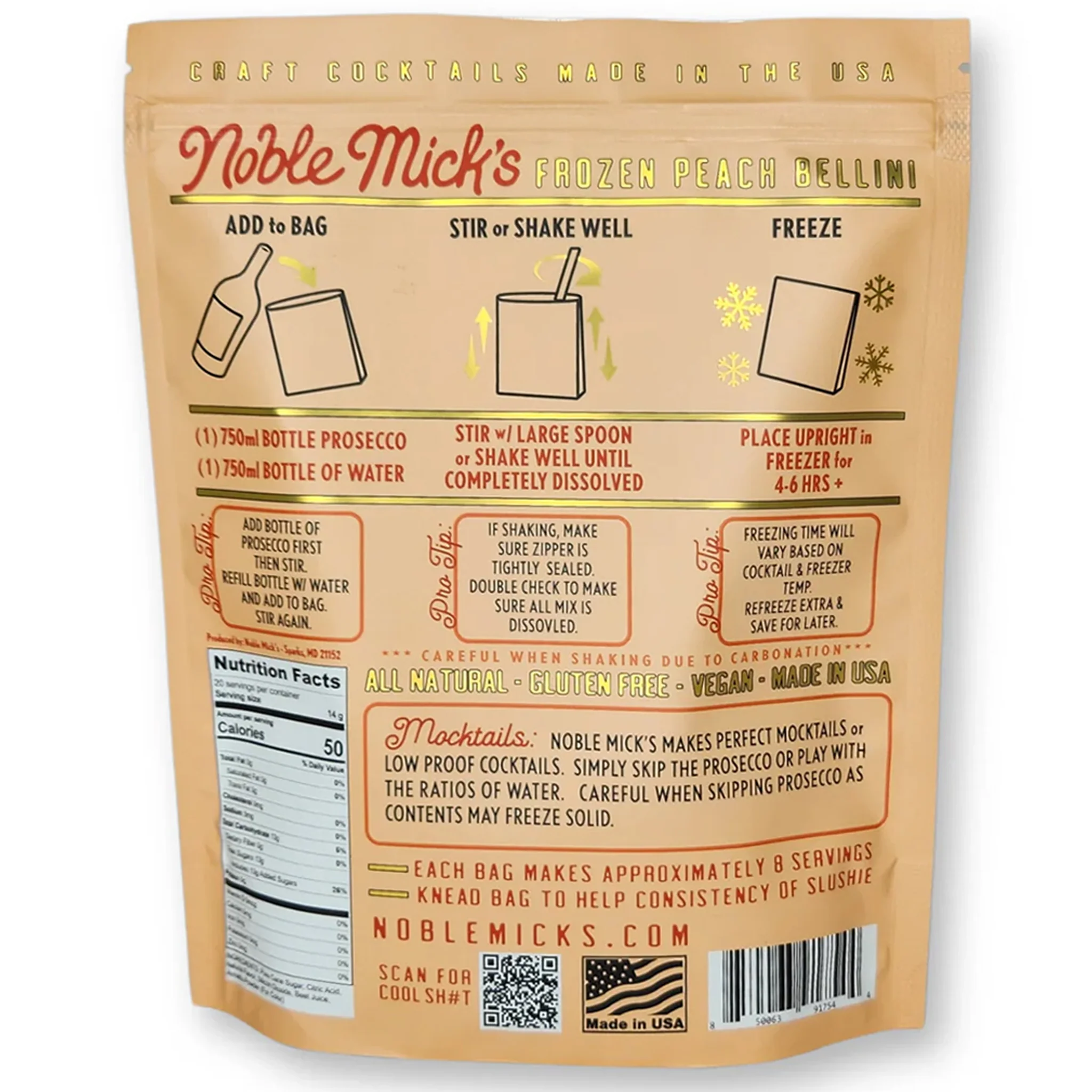 Noble Mick's Peach Bellini Frozen Cocktail Mix - Image 2