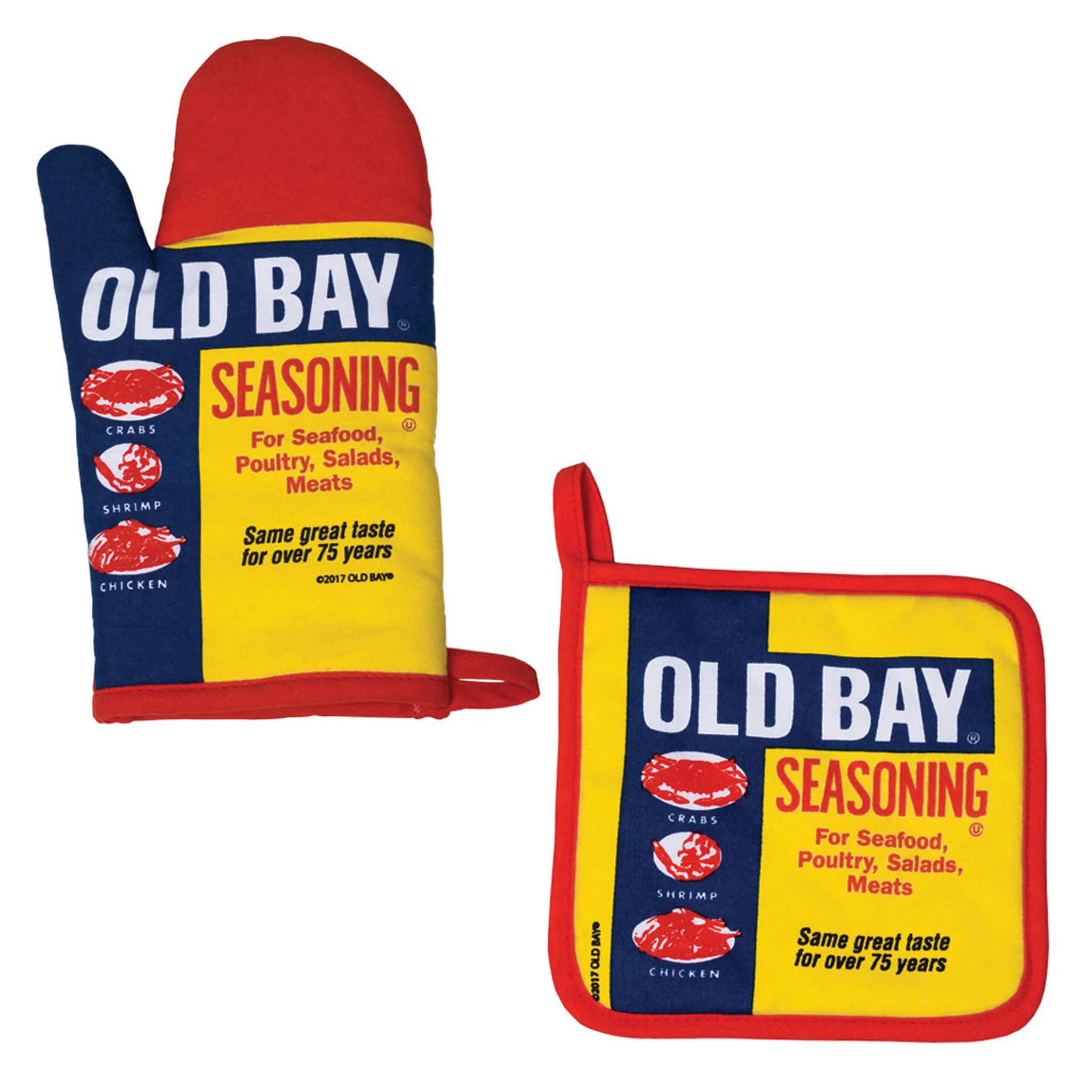 Old Bay Seasoning Can Oven Mitt Red Trim - Image 3