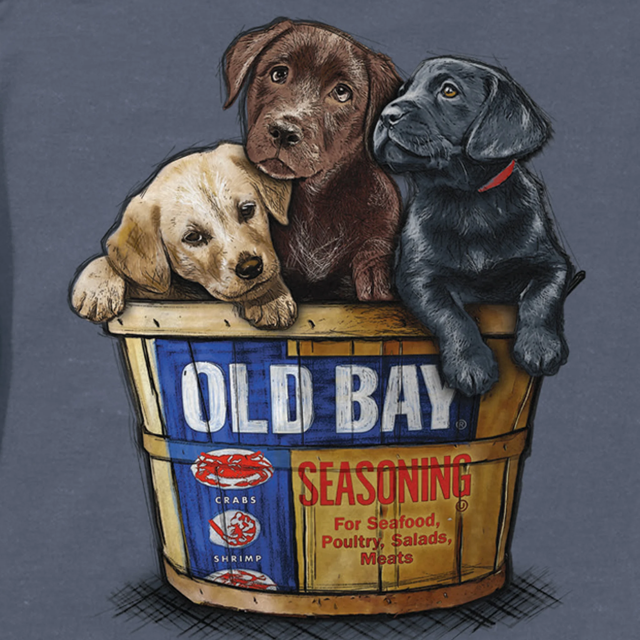 Old Bay Seasoning Puppy Bushel T-Shirt - Image 4