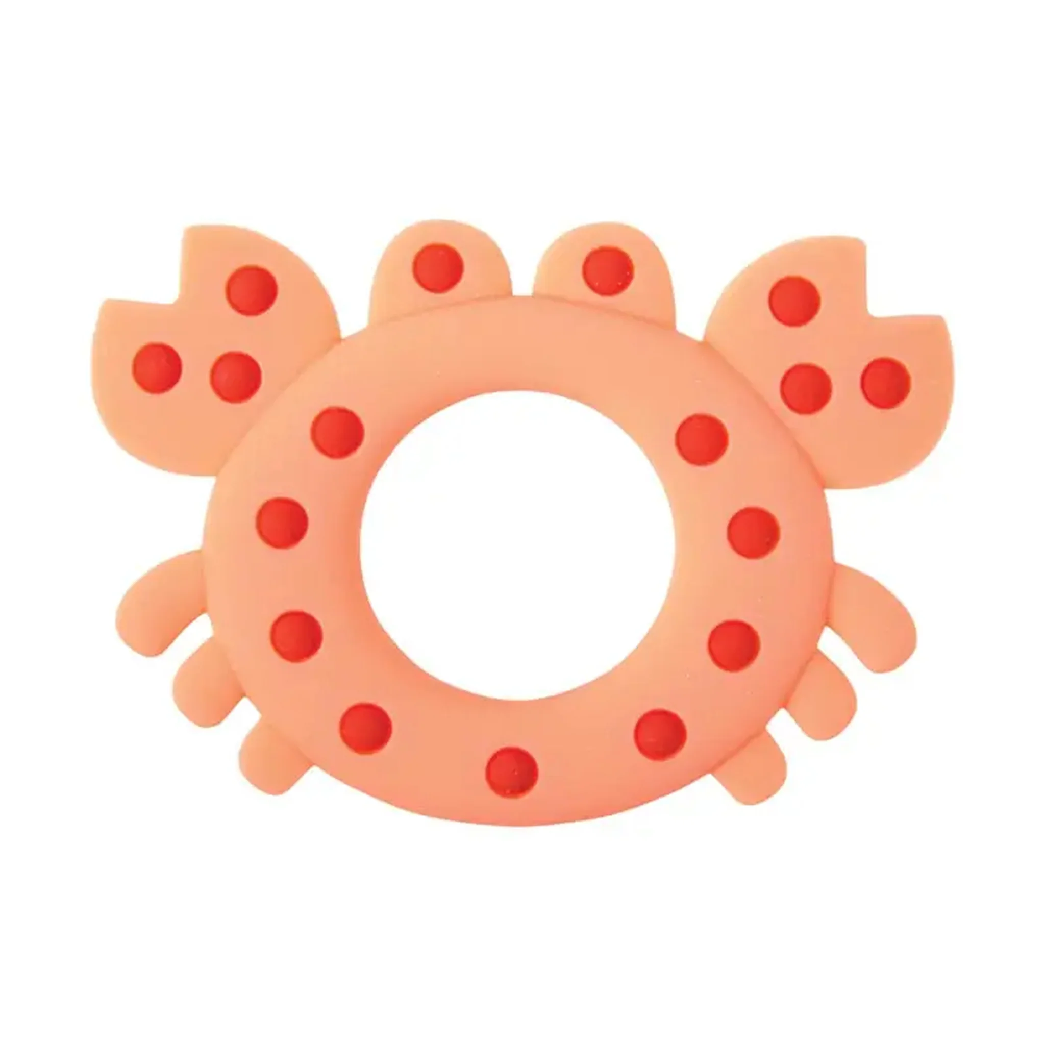 Orange Dots Crab Baby Silicone Teether - Image 3