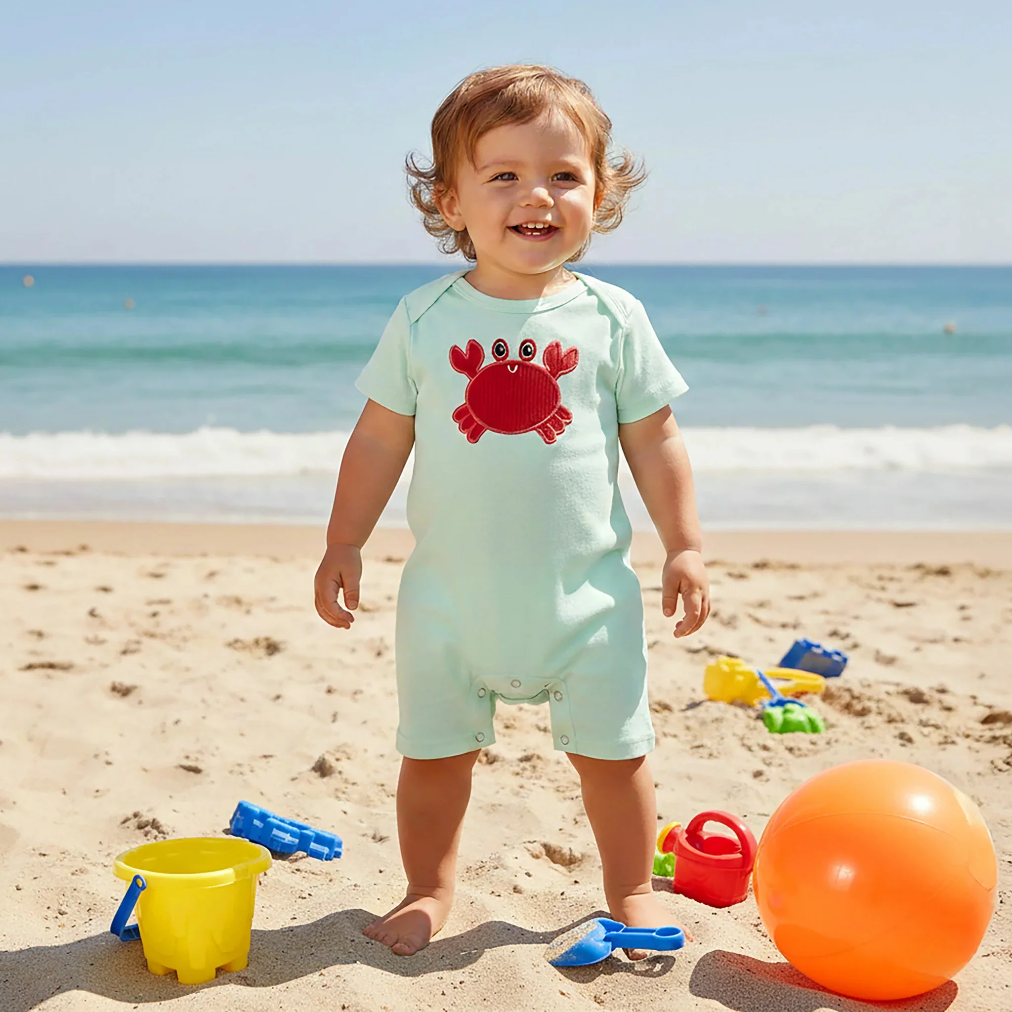 Pinch Perfect Crab Infant Baby Romper - Image 2