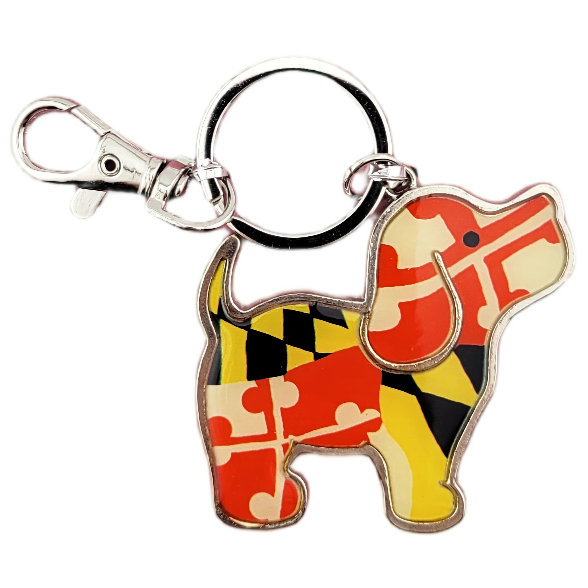 Puppie Love® Maryland Flag Pattern Pup Key Ring