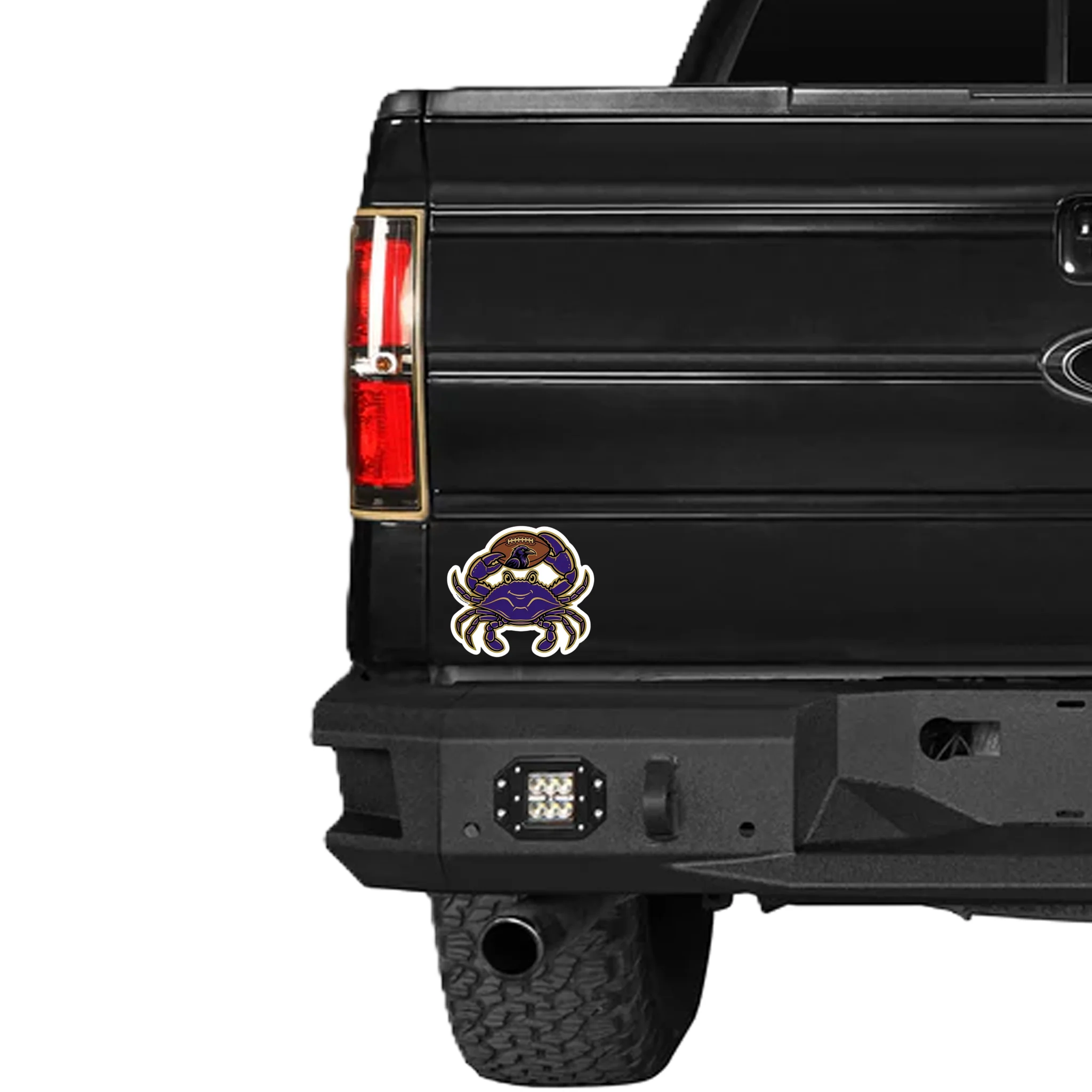 Purple Crab and Raven On Football Die Cut Sticker - Image 2