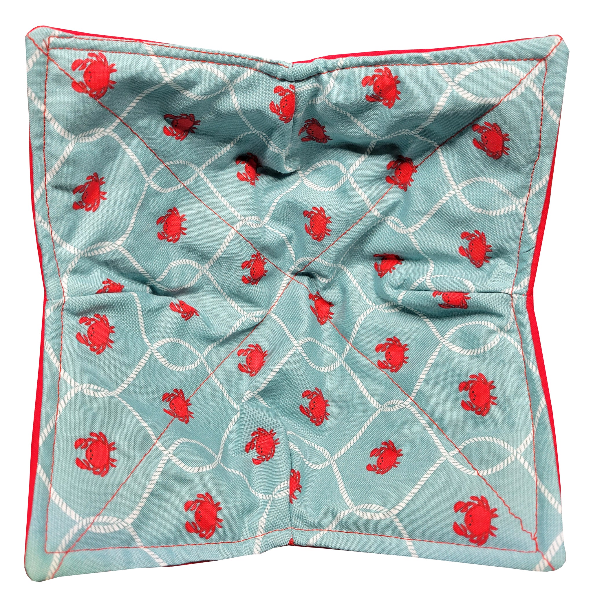 Red Crabs Net Microwave Bowl Cozy Potholder - Image 2