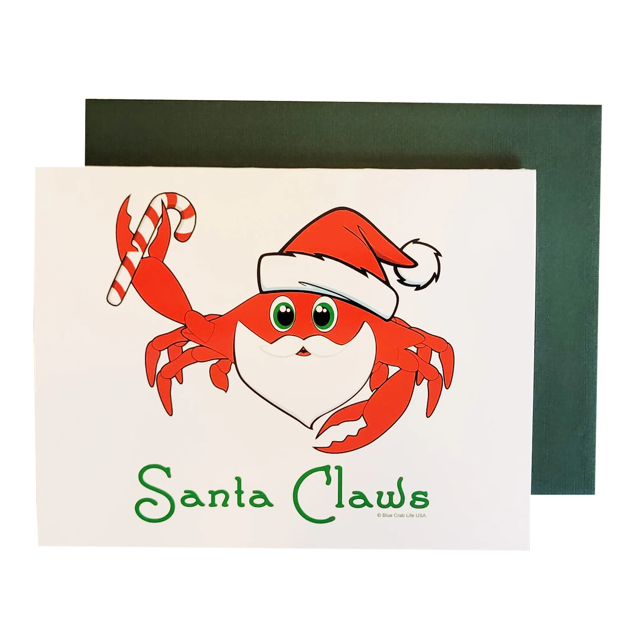Santa Claws Crab Christmas Card