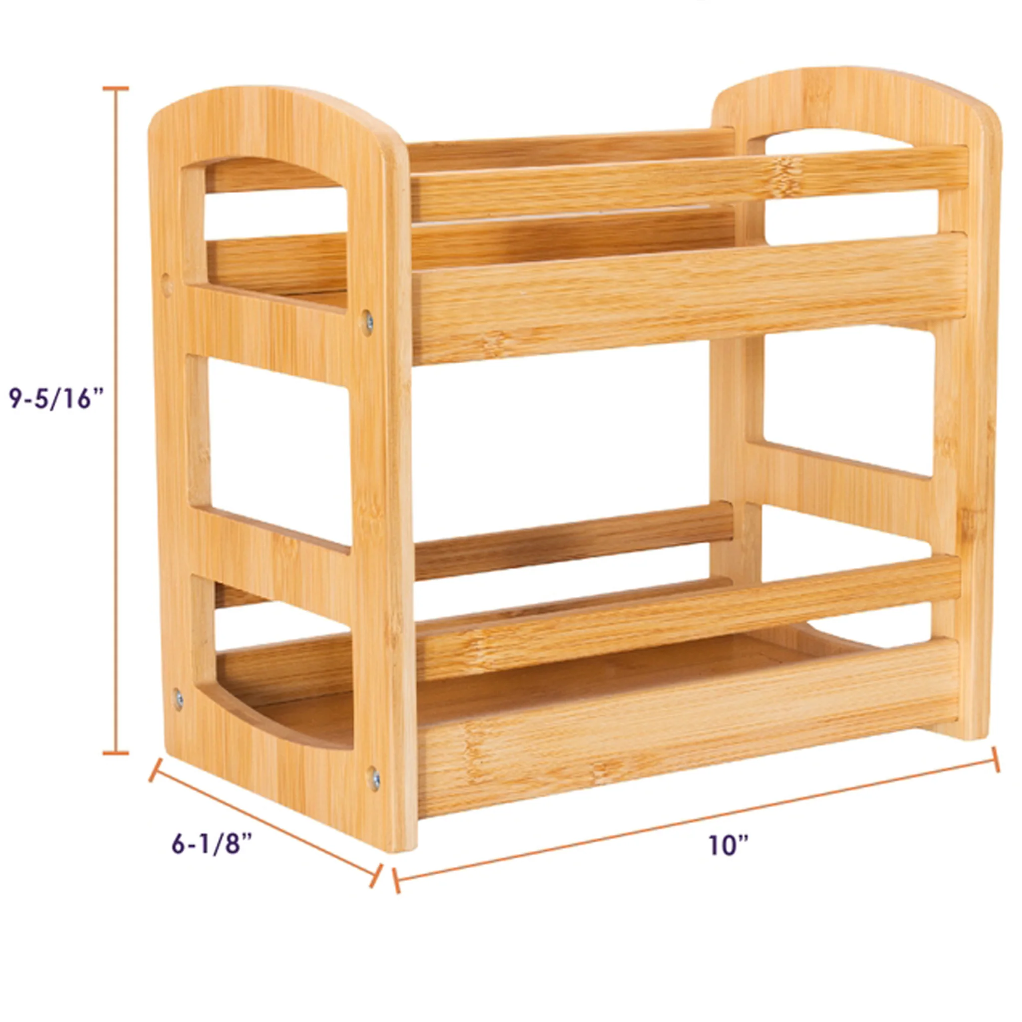 Two Tier Shelf Caddy Bamboo 10" - Image 4