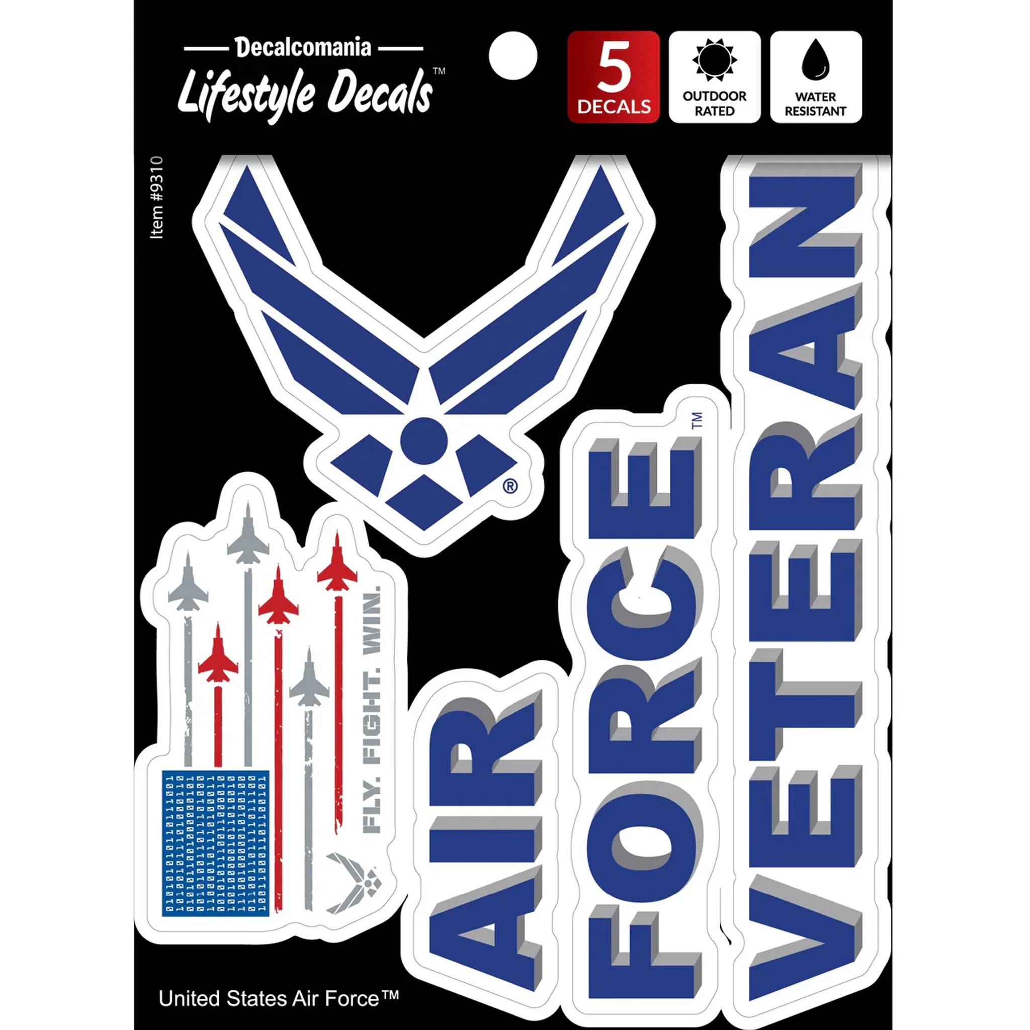 United States Air Force Veteran Set of 5 Vinyl Stickers - Image 2