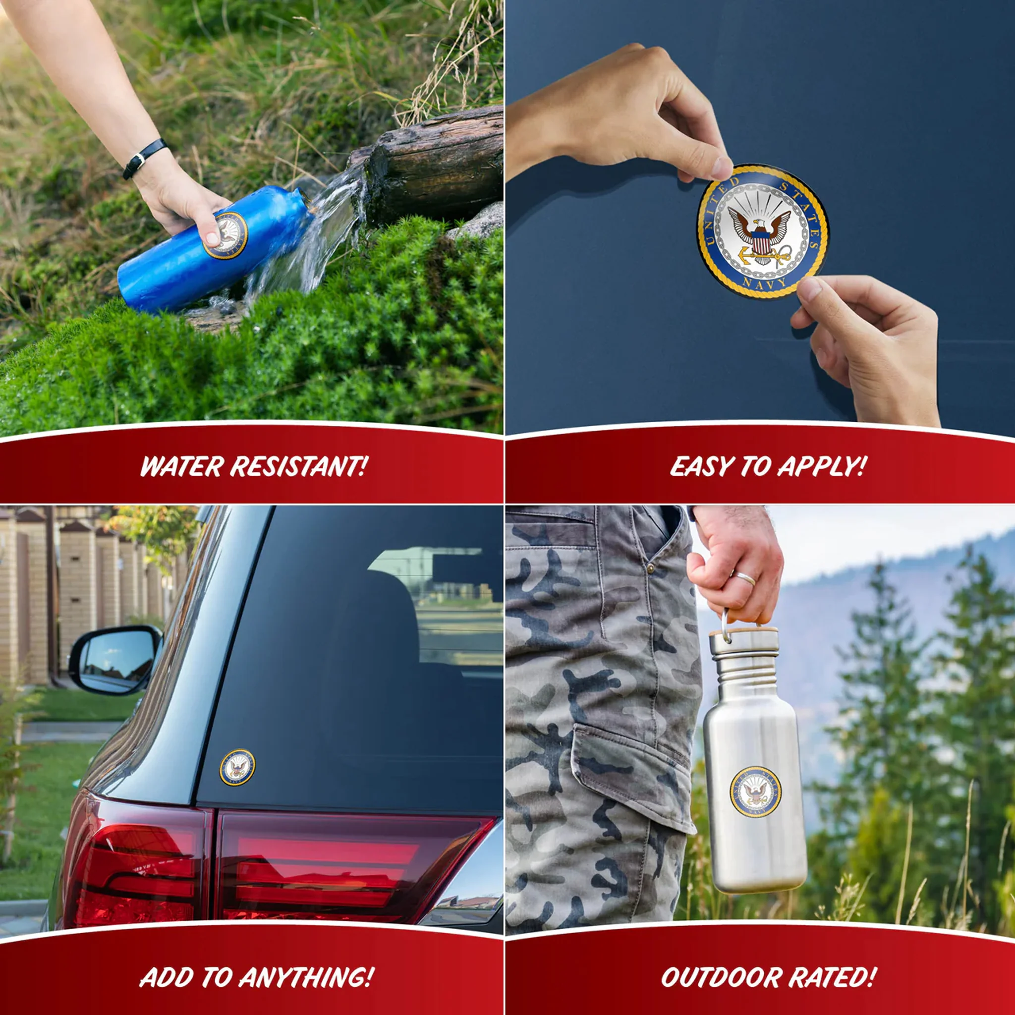 United States Navy Set of 4 Vinyl Stickers - Image 4