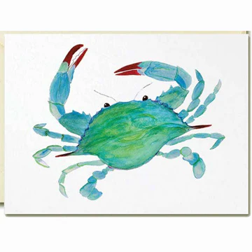 Watercolor Crab Note Card