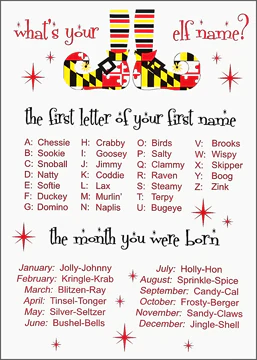 What's Your Maryland Elf Name Christmas Card